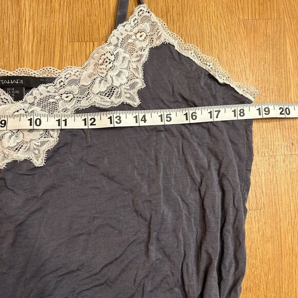 Tahari Gray Sleeveless Spaghetti Strap - Picture 3 of 8